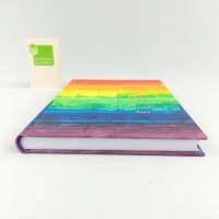 Regenbogen, Notizbuch, A5, Goldprägung love, handgefertigt Bild 3
