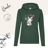 Hoodie Damen- Sweater mit Kängurutasche & einzigartigen Prints ,,Hello Spring'' Bild 2