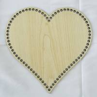 Korbboden aus Holz in Herzform, Holzzuschnitte, Valentistag, Holzboden zum Umhäkeln in verschiedenen Farben und Größen Bild 2