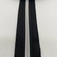 Reißverschluss Silver Star, schwarz mit silberner Spiralraupe, breit Bild 3