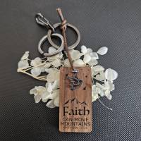 Christlicher Schlüsselanhänger "Faith Can Move Mountains" Bild 2