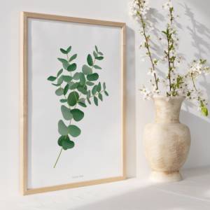 Poster Eukalyptus Zweig Botanischer Print Zweig - Wanddeko Eukalyptus - neutral Branches - Illustration Zweig  Geschenk Bild 4