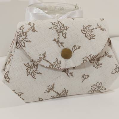 Krimskrams-Tasche beige braun Palme – Mini-Tasche für Ordnung in der Handtasche