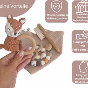 Geschenk zur Geburt · Baby Geschenk Fuchs - Ideal als Taufgeschenk & Geburtsgeschenk mit Personalisierung Bild 2