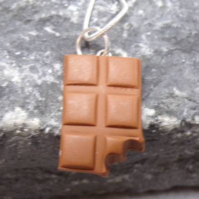 Tafel Schokolade angebissen  Halskette 925   kawaii sweet 