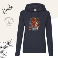 Hoodie Damen- Sweater mit Kängurutasche & einzigartigen Prints ,,Butterfly Girl'' Bild 2