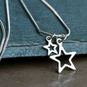 Kette Edelstahl Stern Schlangenkette mit kleinem Sternenhimmel eine massive wasserfeste Kette als Geschenk für Stargirls Bild 1
