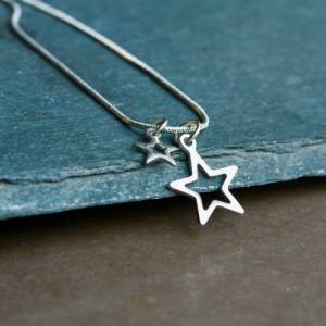 Kette Edelstahl Stern Schlangenkette mit kleinem Sternenhimmel eine massive wasserfeste Kette als Geschenk für Stargirls Bild 7