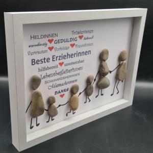Liebevoll handgefertigtes Steinbild als Geschenk zum Abschied vom Kindergarten für die Erzieherinnen Bild 5