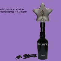 Upcycling Flaschenlampe | Vintage Lampe aus Gin Flasche | moderne Dekoflasche für Hausbar und Party | Flaschenlicht Bild 3