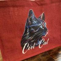 Jute Tasche Einkauftasche Motiv "Cool Cat" Shopper Bild 2