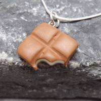 Milchschokolade  Schokolade angebissen  Halskette 925   kawaii sweet Bild 1