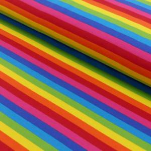 Baumwoll Jersey Stoff Druck - Regenbogenstreifen bunt/multicolor (schmal) Bild 2