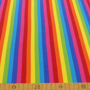 Baumwoll Jersey Stoff Druck - Regenbogenstreifen bunt/multicolor (schmal) Bild 4