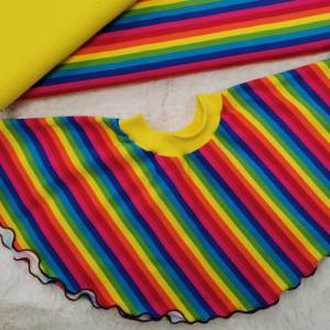 Baumwoll Jersey Stoff Druck - Regenbogenstreifen bunt/multicolor (schmal) Bild 5