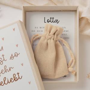 Geschenkschachtel zur Geburt "du wirst geliebt" - Geldgeschenk Baby neue Eltern personalisiertes Geburtsgeschenk Bild 3