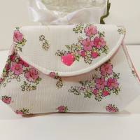 Kleines Täschchen Blütentraum weiß pink Krimskram-Tasche Bild 1