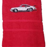 Handtuch - Duschtuch SET Porsche  Geschenk bestickt Namen HANDARBEIT Bild 2