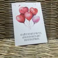 Grußkarte - mit Luftballons und Spruch - Valentinstag - Hochzeit - Verlobung - Geburtstag - Freundschaft Bild 4