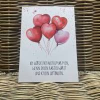 Grußkarte - mit Luftballons und Spruch - Valentinstag - Hochzeit - Verlobung - Geburtstag - Freundschaft Bild 5