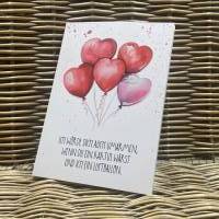 Grußkarte - mit Luftballons und Spruch - Valentinstag - Hochzeit - Verlobung - Geburtstag - Freundschaft Bild 7
