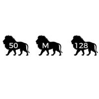 Löwen Kleidergrößen zum aufbügeln - 32 Stk. Freie Farbwahl - Wunschgrößen - Größen Nummern - Label für alle Größen Bild 1