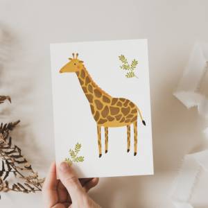 Postkarte Giraffe A6 Postkarte Kinder Tiere - Glückwünsche Geburtstag Kinderkarte Postkarte Geburtstagsgrüße - Geschenkv Bild 1