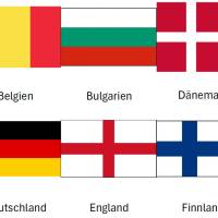 Bügelbilder Bügelmotiv Flagge Fahne Europa Deutschland WM EM Fußball Höhe 5cm Bild 1