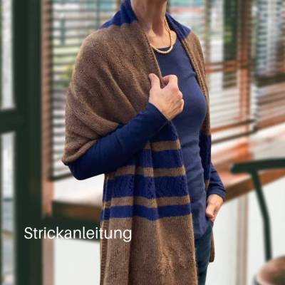 Strickanleitung Lizas Schaltuch Mocha Blues