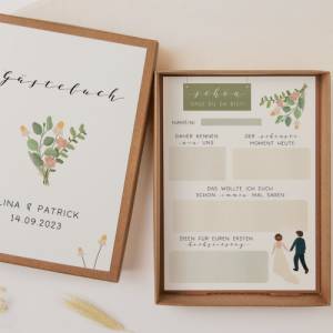 Gästebuchkarten Hochzeit 10 Karten in A5 - kreative Alternative zum Gästebuch - Fragekarten zum Ausfüllen Bild 1