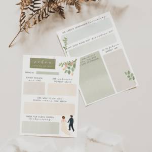 Gästebuchkarten Hochzeit 10 Karten in A5 - kreative Alternative zum Gästebuch - Fragekarten zum Ausfüllen Bild 2