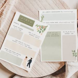 Gästebuchkarten Hochzeit 10 Karten in A5 - kreative Alternative zum Gästebuch - Fragekarten zum Ausfüllen Bild 3