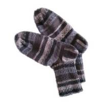 Wollsocken, 36/37 schwarz-grau handgestrickt, Yogasocken, Unisex, warme Socken, Bild 1