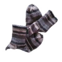 Wollsocken, 36/37 schwarz-grau handgestrickt, Yogasocken, Unisex, warme Socken, Bild 2