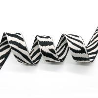 2 Meter Gurtband Zebra, Breite ca. 38mm, schwarz-weiß Bild 2