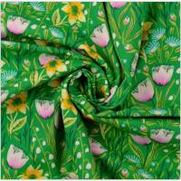 Baumwolldruck "Osterblumen", grün-bunt, 140 cm breit, Meterware, Preis pro 0,5 lfdm Bild 3
