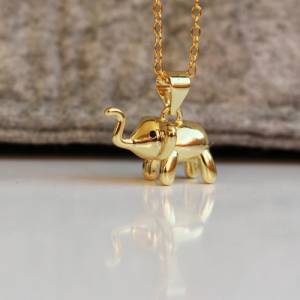 Halskette Elefant Gold Sterlingsilber Kette vergoldet Krafttier Geschenk für sie besonderes Geschenk Naturfreunde Bild 2