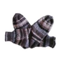 Yogasocken, Wollsocken, 36/37 schwarz-grau handgestrickt,  Unisex, warme Socken, Bild 2