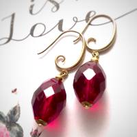 LOVE - Romantische Ohrhänger - Rot / Gold Bild 2
