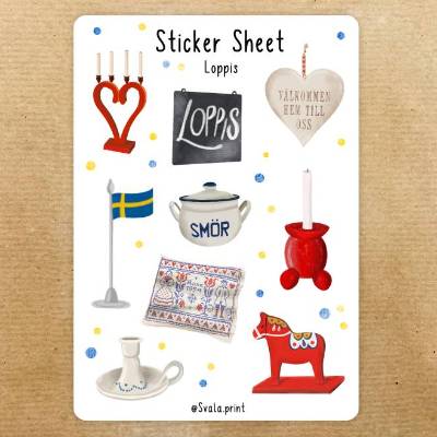 Sticker Löppis | Sweden | Flohmarkt | Aufkleber Bulletjournal | Journal Sticker | Skandinavien Sverige | Pipi