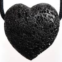 Lava (Herz) | Halskette mit Band oder Silber 925 --- Stein-Größe: 37 x 34 mm Bild 4