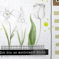 Sticker Frühblüher | weiß | Frühling | Aufkleber Bulletjournal | Journal Sticker | Watercolor Bild 5