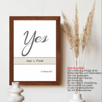 Poster Yes für Paare Personalisiert mit Namen Geschenk Hochzeit Valentinstag Jubiläum Din A4 versch. Farben Bild 10