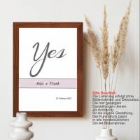 Poster Yes für Paare Personalisiert mit Namen Geschenk Hochzeit Valentinstag Jubiläum Din A4 versch. Farben Bild 9