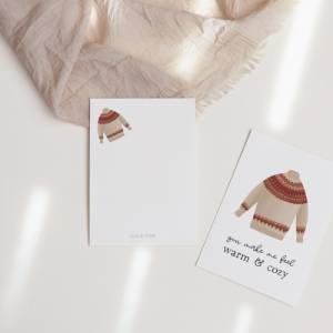 Postkarte Pullover "feel warm & cozy" - A6 Karte Weihnachten Norweger Pulli Liebe - Island Weihnachtsgrüße Bild 8