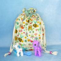 Süßer Krimskramsbeutel (L) mit flotten Bienchen | Spielzeugbeutel für Kinder | Geschenkbeutel für Ostern Bild 2