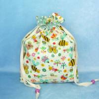 Süßer Krimskramsbeutel (L) mit flotten Bienchen | Spielzeugbeutel für Kinder | Geschenkbeutel für Ostern Bild 5