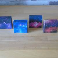 8 kleine Geschenkboxen im Galaxie-Design // Geschenkverpackung // für kleine Geschenke // für Mitbringsel Bild 3
