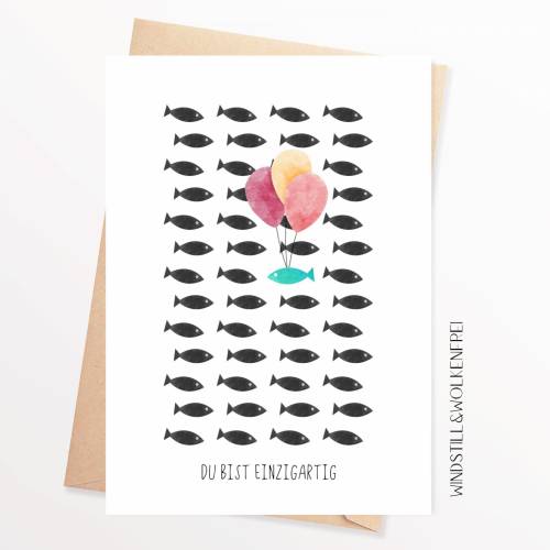 Karte | Du bist einzigartig | Freundin | Freund | Liebe | Freundschaft