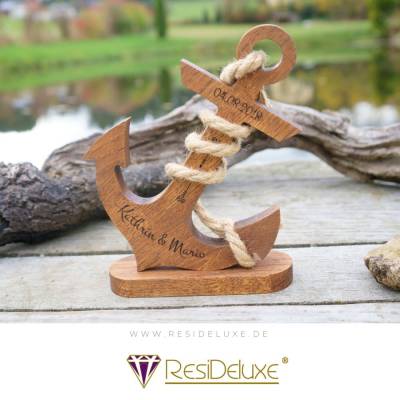 Zeus Anker Holz Personalisiert Gravur Geschenk Hochzeitstag Jahrestag Goldene Hochzeit Silberhochzeit Holzanker